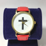 Christian Watch with Cross 13291 RED
