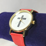 Christian Watch with Cross 13291 RED