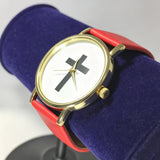 Christian Watch with Cross 13291 RED