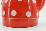Red Ceramic Electric Kettle with White Polka Dots 1 Liter 1000 Watts 110V
