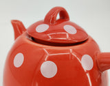 Red Ceramic Electric Kettle with White Polka Dots 1 Liter 1000 Watts 110V