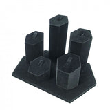 Black Velvet Wrapped Hexagon Ring Tabletop Display 13797