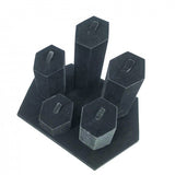 Black Velvet Wrapped Hexagon Ring Tabletop Display 13797