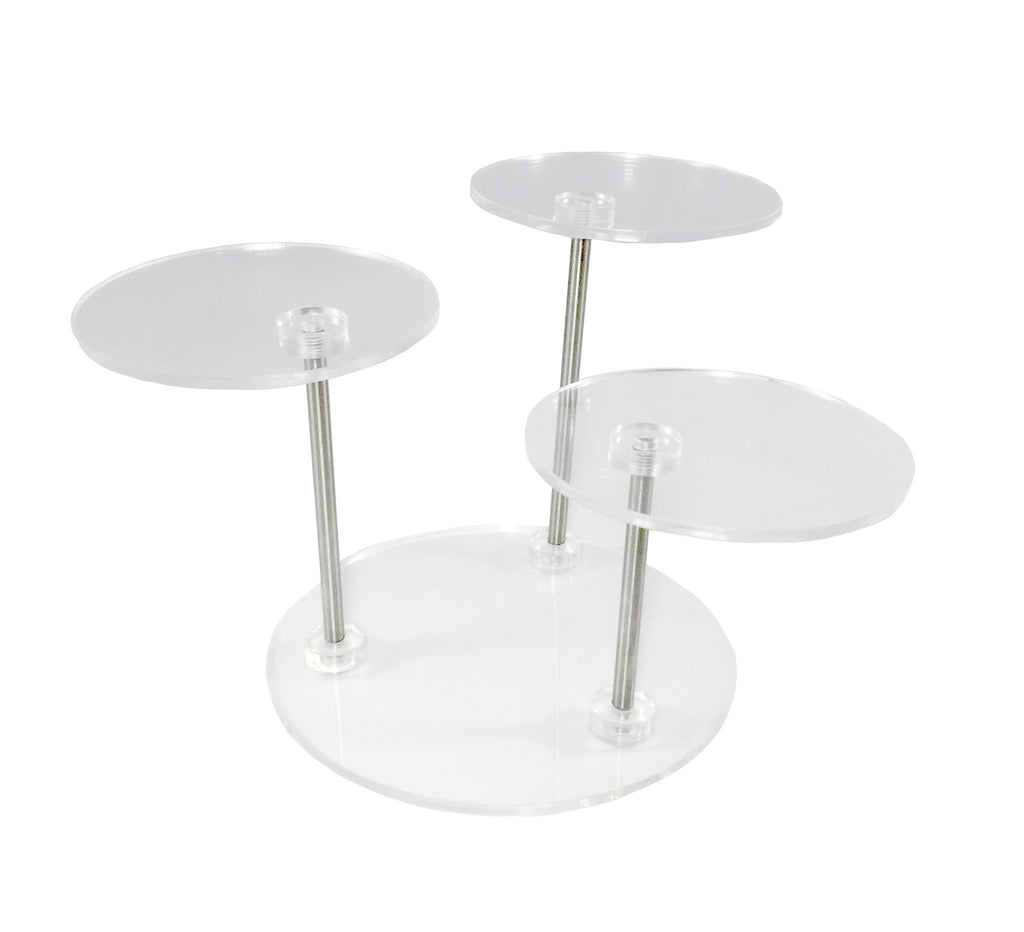 FixtureDisplays® 3-Teir Plexiglass Acrylic Stand Riser Jewelry Display