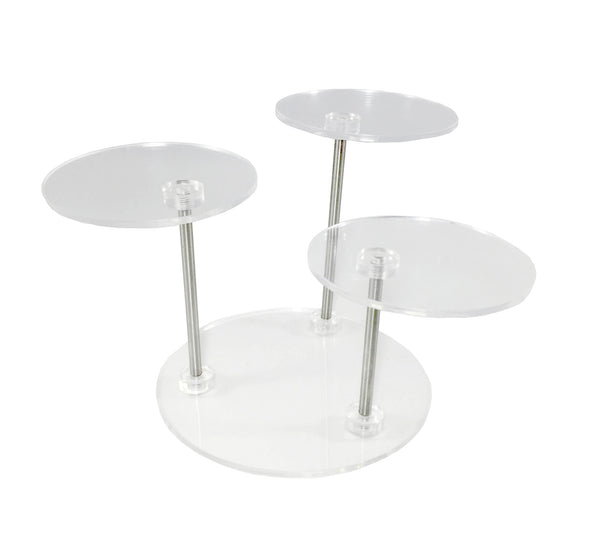 FixtureDisplays® 3-Teir Plexiglass Acrylic Stand Riser Jewelry Display Phone Stand 13801