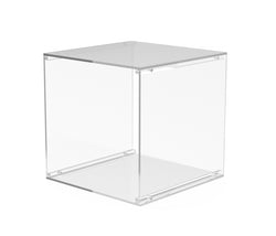 4 Sided Clear Cube Acrylic T Shirt Display Transparent Clothing Showcase Exhibit