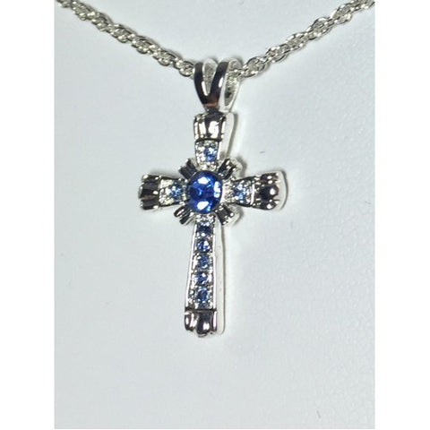 Forever Silver Plated Birthstone Cross Necklace 12 Options14001 DEC