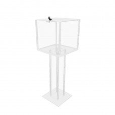 Wood Acrylic Large Floor Standing Tithing Box Offering Box Ballot Building Fund