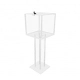 Wood Acrylic Large Floor Standing Tithing Box Offering Box Ballot Building Fund