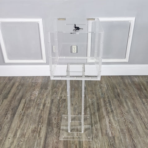 Glass Tithe Box Clear_Plexiglass_Large_Floor_Standing_Tithing_Box_Offering_Box_Ballot ...