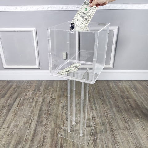 Glass Tithe Box Clear_Plexiglass_Large_Floor_Standing_Tithing_Box_Offering_Box_Ballot ...