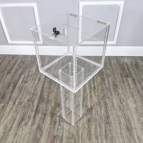 Glass Tithe Box Clear_Plexiglass_Large_Floor_Standing_Tithing_Box_Offering_Box_Ballot ...