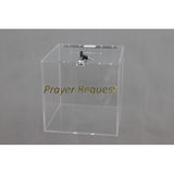 12 Plexiglass Cube Donation Box with Lock and 2 Keys 14301BOX