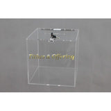 12 Plexiglass Cube Donation Box with Lock and 2 Keys 14301BOX