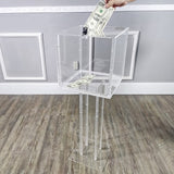 Wood Acrylic Large Floor Standing Tithing Box Offering Box Ballot Building Fund