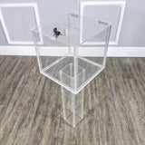 Wood Acrylic Large Floor Standing Tithing Box Offering Box Ballot Building Fund