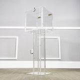Wood Acrylic Large Floor Standing Tithing Box Offering Box Ballot Building Fund  14301