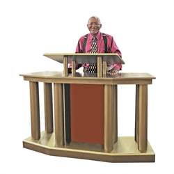 FixtureDisplays® Large Church Pulpit, Deluxe Podium Lectern, Debate Speech Wedding Event Funeral, 45 X 37 X 22" 14305