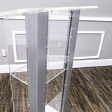 Clear Acrylic Plexiglass Podium Metal Corners Church Pulpit Lectern Funeral 14306