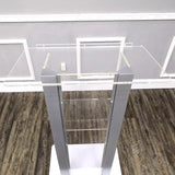 Clear Acrylic Plexiglass Podium Metal Corners Church Pulpit Lectern Funeral 14306