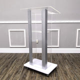 Clear Acrylic Plexiglass Podium Metal Corners Church Pulpit Lectern Funeral 14306