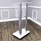 Clear Acrylic Plexiglass Podium Metal Corners Church Pulpit Lectern Funeral 14306