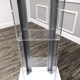Clear Acrylic Plexiglass Podium Metal Corners Church Pulpit Lectern Funeral 14306