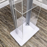 Clear Acrylic Plexiglass Podium Metal Corners Church Pulpit Lectern Funeral 14306