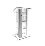 Acrylic Podium Curve Pulpit Plexiglass Church Podium Curved Brushed Lectern 14307+1803 CROSS