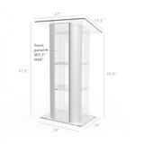 Clear Acrylic Plexiglass Podium Curved Aluminum Sides Pulpit Lectern 14307