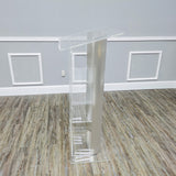 Clear Acrylic Plexiglass Podium Curved Aluminum Sides Pulpit Lectern 14307