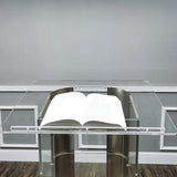 Clear Acrylic Plexiglass Podium Curved Aluminum Sides Pulpit Lectern 14307
