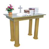 39.3 X 23.6 X 30" Gold Wood MDF Consol Table Writing Desk Breakfast Table 14308 14308-Home