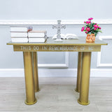 39.3 X 23.6 X 30" Gold Color Wood MDF Church Holy Communion Table 14308