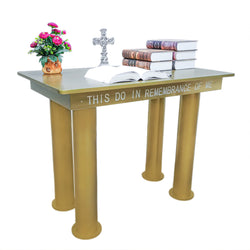 39.3 X 23.6 X 30" Gold Color Wood MDF Church Holy Communion Table 14308