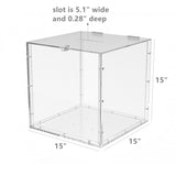 15x15x15" Clear Plexiglass Large Tithing Box Offering Box Ballot Box 14316 BOX