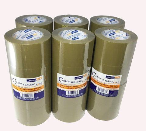 24 Rolls Brown Sealing Tape Carton Packing Box Tape 2.83x110Y 14408 24
