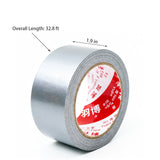 Silver Duct Tape 1.88¡±x32.8Ft Heavy Duty Waterproof Cloth Tape 3¡±(76mm) Core No Residue 14415