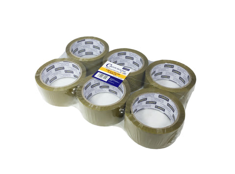 6 Rolls Brown Sealing Tape Carton Packing Box Tape 1.89x55Y 2.0Mil 14422 6