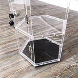 Clear Cabinet Plexiglass Acrylic Spin Display Showcase Jewewlry, Collectible