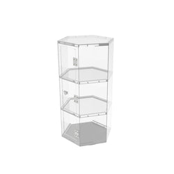 Clear Cabinet Plexiglass Acrylic Spin Display Showcase Jewewlry, Collectible