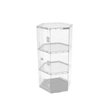 Clear Cabinet Plexiglass Acrylic Spin Display Showcase Jewewlry, Collectible