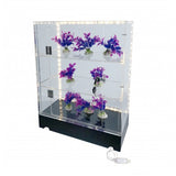 Clear Cabinet Acrylic Display LED Light Plexiglass Showcase LockNKey Transparent