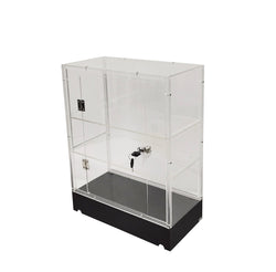 Clear Acrylic Display Cabinet Lockable Plexiglass Showcase 3 Tier Shelf 14604-Universal