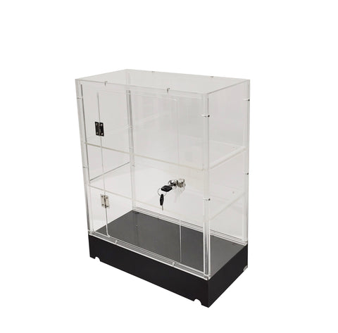 Clear Acrylic Display Cabinet Lockable Plexiglass Showcase 3 Tier Shelf 14604-Universal