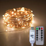 LED USB Copper Wire Fairy String Lights Twinkle Party Home Decor w/Remote