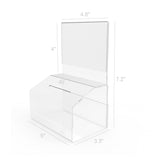 LOCKING FUNDRAISING CHARITY DONATION BOX WITH SIGN CLEAR ACRYLIC PIGGYBANK TIP