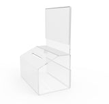 LOCKING FUNDRAISING CHARITY DONATION BOX WITH SIGN CLEAR ACRYLIC PIGGYBANK TIP