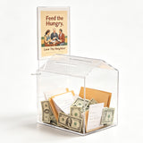ACRYLIC DOG HOUSE SHAPED DONATION BOX WITH A Small Pad Lock 14706