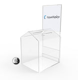 ACRYLIC DOG HOUSE SHAPED DONATION BOX WITH A Small Pad Lock 14706